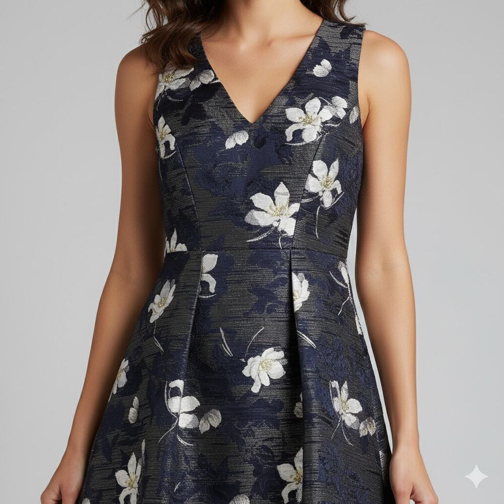 Anthropologie Eva Franco Rovie Dress Floral Jacquard V-Neck Formal Party 6 NWT